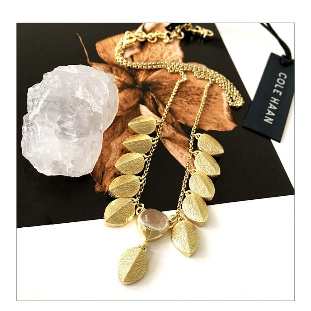 Cole Haan Sandy Quartz & Leat Charm Necklace - Picture 2 of 3